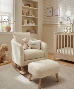 Alma Nursing Chair & Stool - Off White Boucle