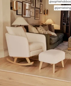 Alma Nursing Chair & Stool - Off White Boucle