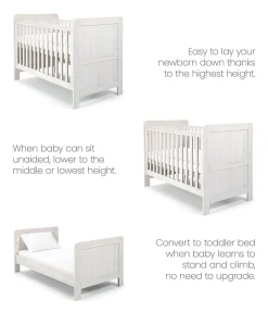 Atlas Cotbed Bundle (4 Piece) - Nimbus White