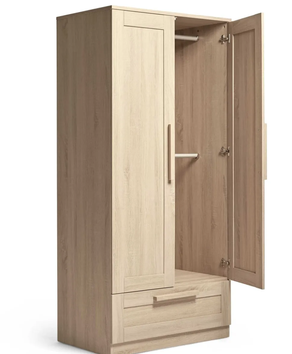 Atlas Nursery Bundle with Lua Bedside Crib (6 Piece) – Light Oak