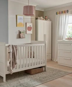 Atlas 3 Piece Cotbed Range with Dresser Changer & Wardrobe - Stone