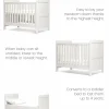 Atlas 3 Piece Small Cotbed Range with Dresser Changer & Wardrobe - White