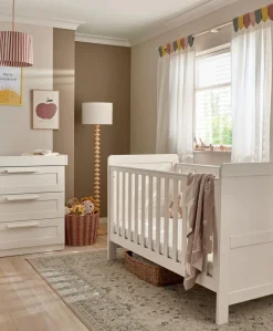 Atlas 2 Piece Small Cotbed Set with Dresser Changer - Stone