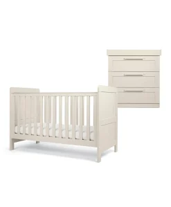 Atlas 2 Piece Small Cotbed Set with Dresser Changer - Stone