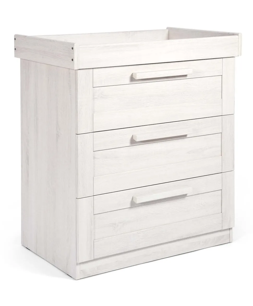 Atlas 2 Piece Small Cotbed Set with Dresser Changer - White