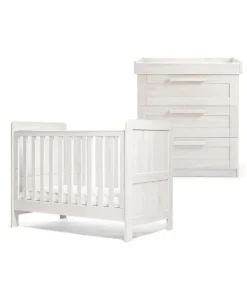 Atlas 2 Piece Small Cotbed Set with Dresser Changer - White