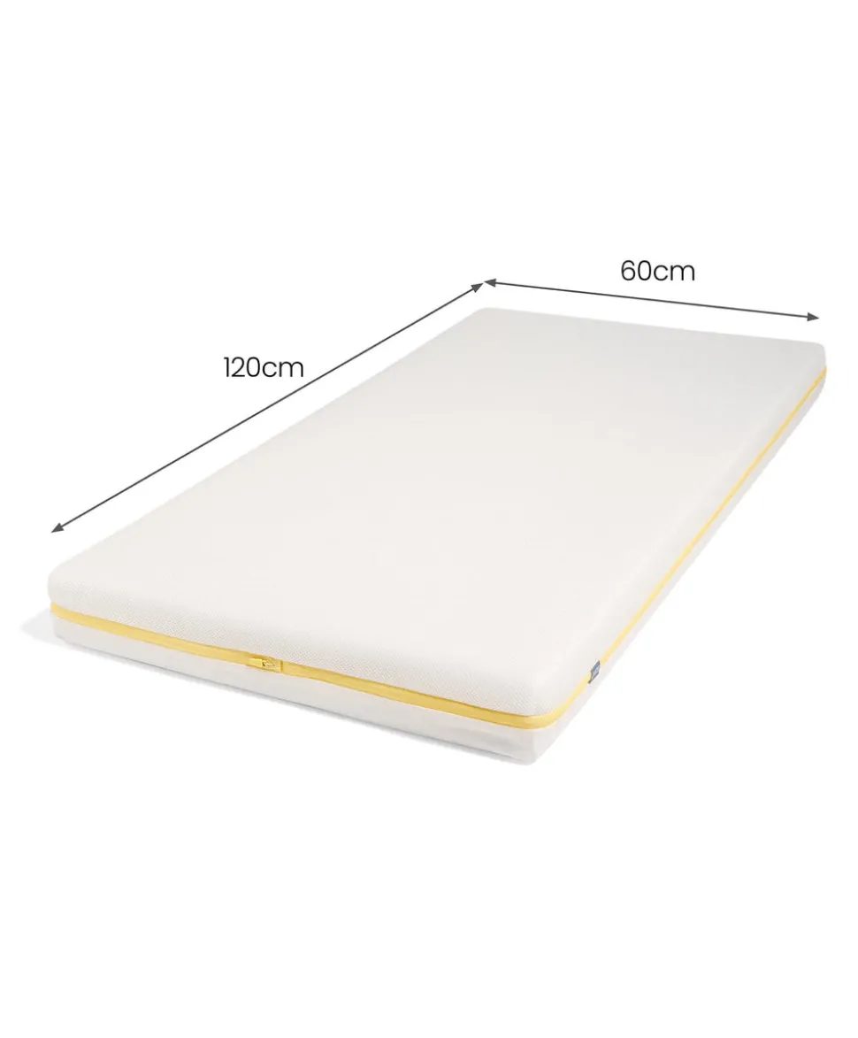 Atlas Small Cotbed Bundle with Essential Airflow Pocket Spring Small Cotbed & Cot Mattress - White