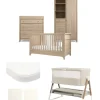 Barton Nursery Bundle With Lua Bedside Crib (6 Piece) - Oak