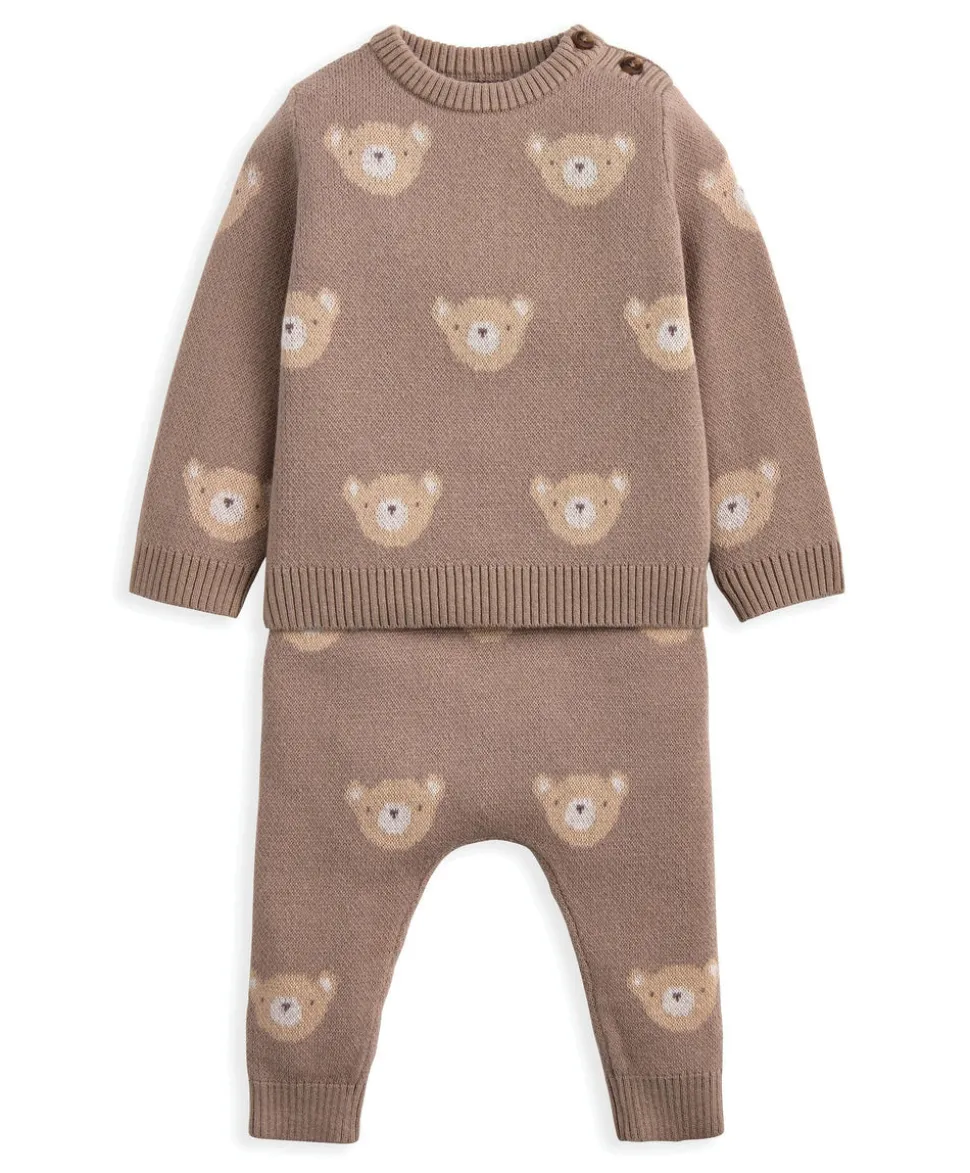 Bear Jacquard Knit Set (2 Pieces)
