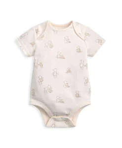 Bear Print All In Ones Bodysuit and Hat Set (4 Pieces)