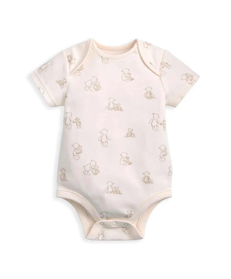 Bear Print All In Ones Bodysuit and Hat Set (4 Pieces)