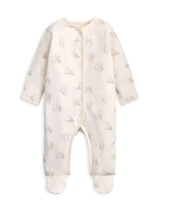 Bear Print All In Ones Bodysuit and Hat Set (4 Pieces)