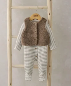 Borg Gilet & All in One Outfit Set - Sand