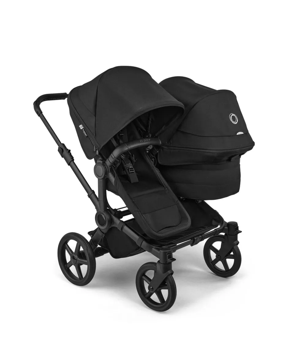 Bugaboo Donkey 6 Double Ultimate Pushchair Bundle With Cybex Cloud T+ i-Size Rotating Baby Car Seat & Base (8 Pieces) - Heritage Black