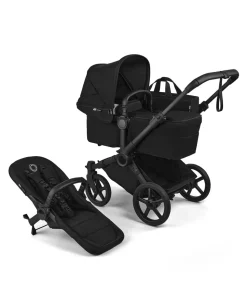 Bugaboo Donkey 6 Double Ultimate Pushchair Bundle With Cybex Cloud T+ i-Size Rotating Baby Car Seat & Base (8 Pieces) - Heritage Black