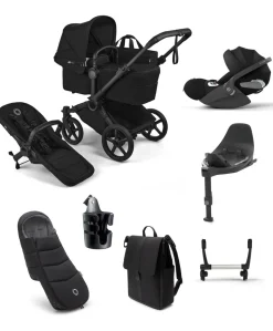 Bugaboo Donkey 6 Single Ultimate Pushchair Bundle With Cybex Cloud T i-Size Rotating Baby Car Seat (7 Pieces) - Heritage Black