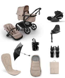 Bugaboo Fox 5 Renew Complete Pushchair Bundle with Cybex Cloud T Car Seat (8 Pieces) - Desert Taupe Melange