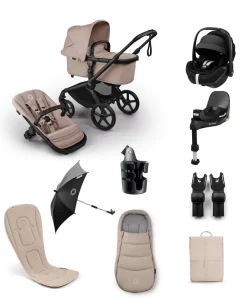 Bugaboo Fox 5 Renew Complete Pushchair Bundle with Maxi-Cosi Pebble 360 Pro2 Car Seat (8 Pieces) - Taupe Melange
