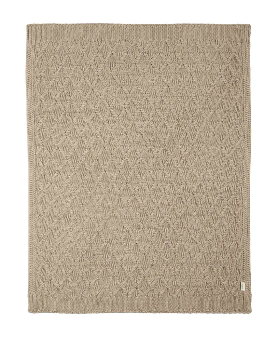 Cable Knit Blanket - Welcome to the World Seedling - Mocha
