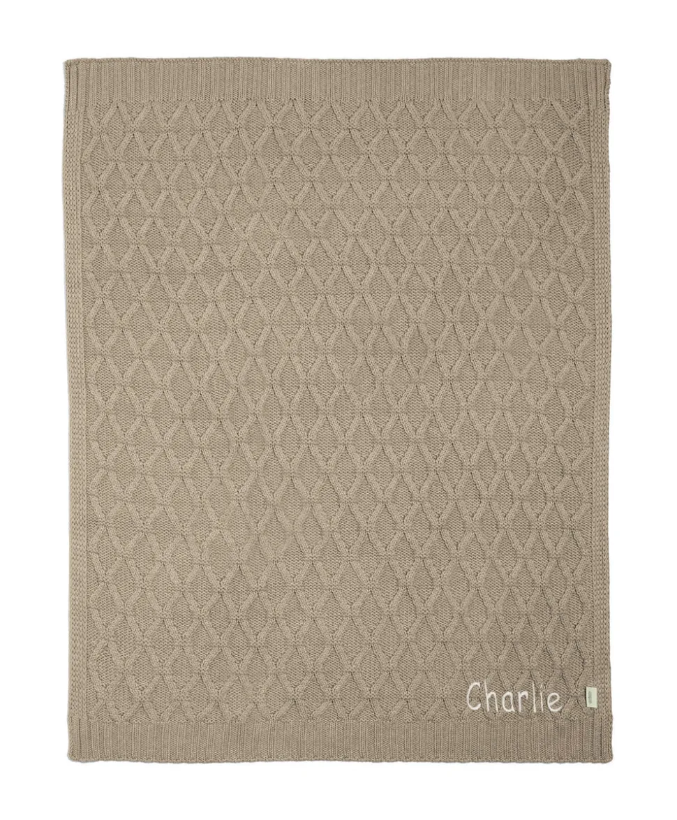 Cable Knit Blanket - Welcome to the World Seedling - Mocha