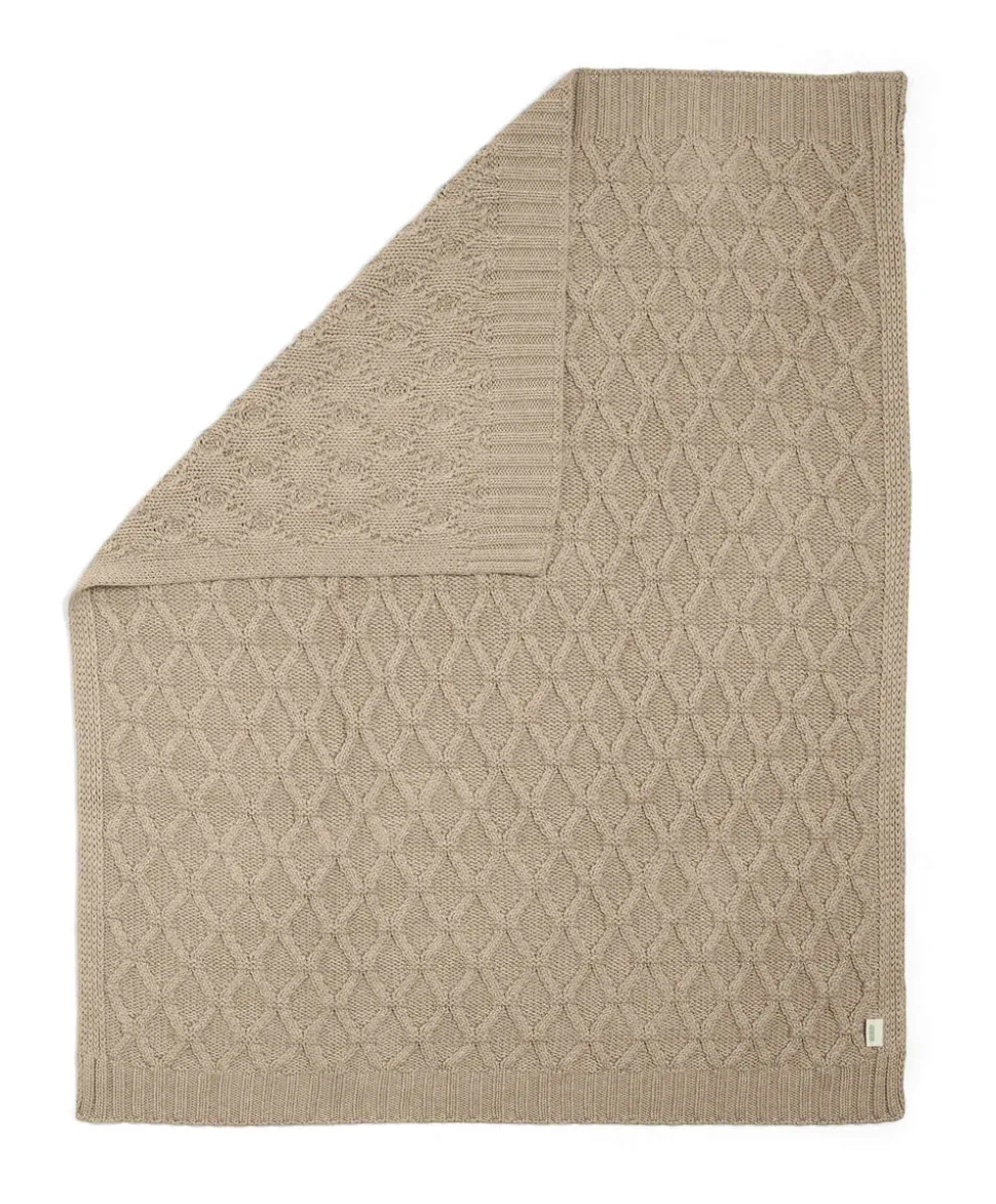 Cable Knit Blanket - Welcome to the World Seedling - Mocha