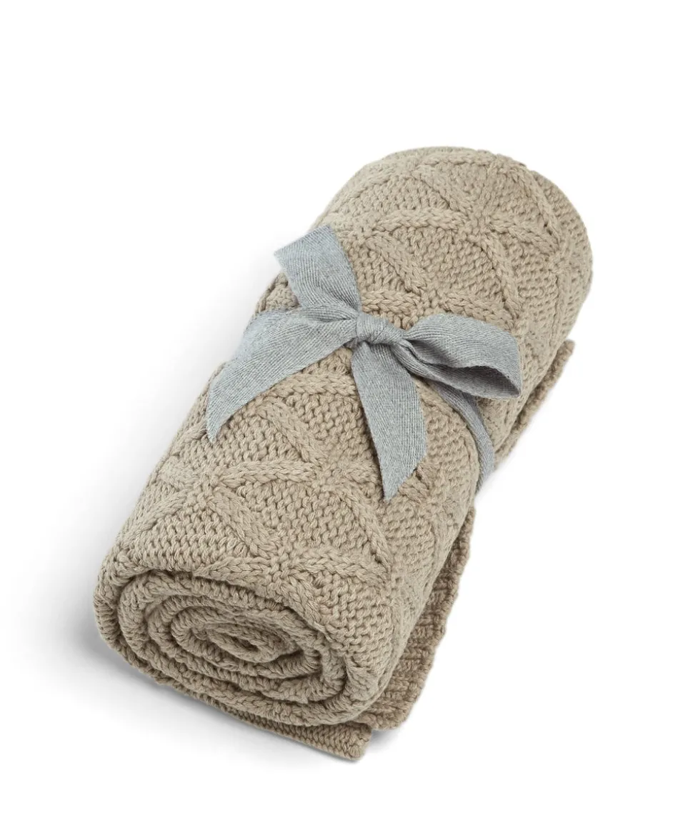 Cable Knit Blanket - Welcome to the World Seedling - Mocha
