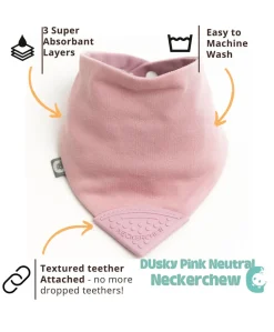 Cheeky Chompers Neckerchew - Dusky Pink