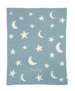 Chenille Blanket - Blue Moon/Star