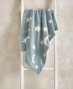 Chenille Blanket - Blue Moon/Star