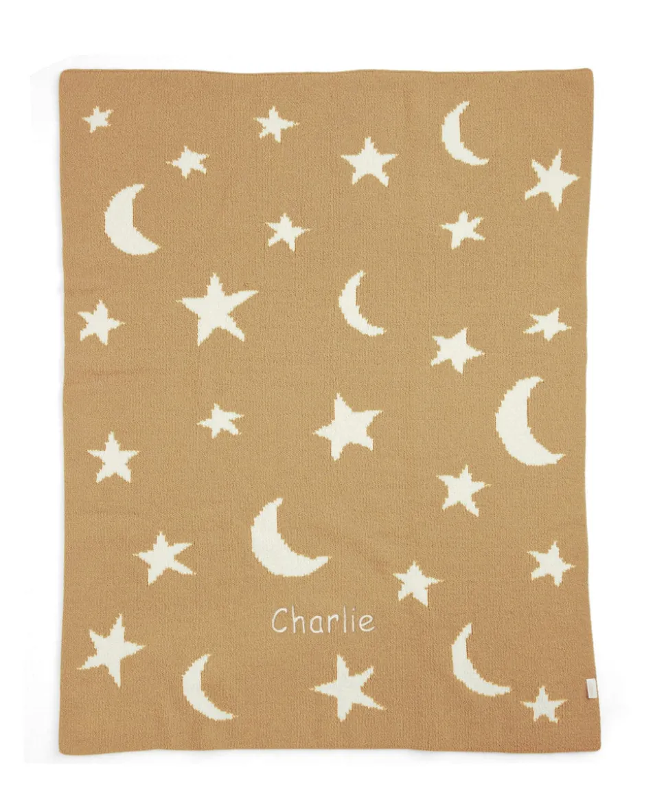 Chenille Blanket - Mustard Moon/Star