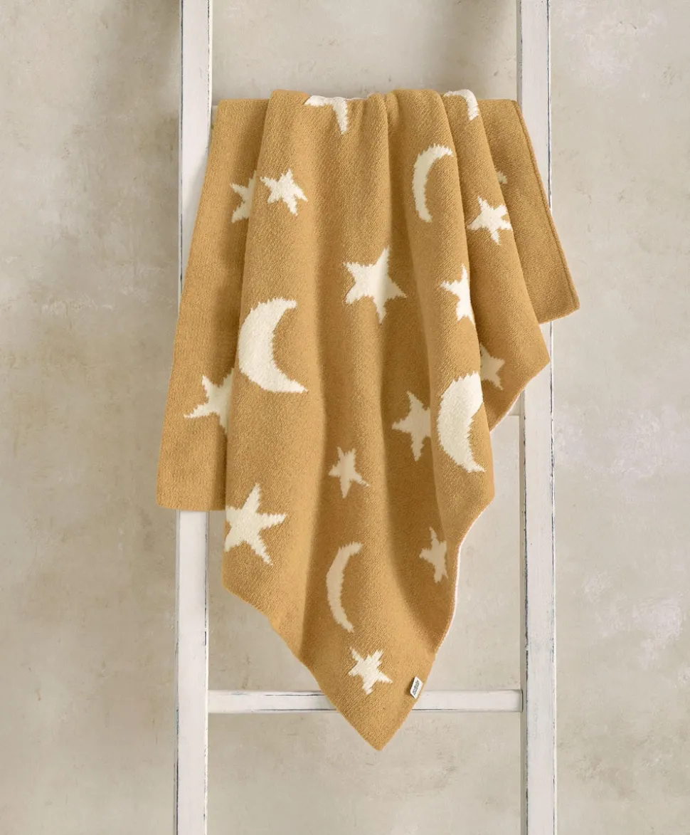 Chenille Blanket - Mustard Moon/Star