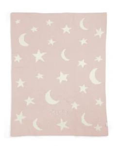 Chenille Blanket - Pink Moon/Star