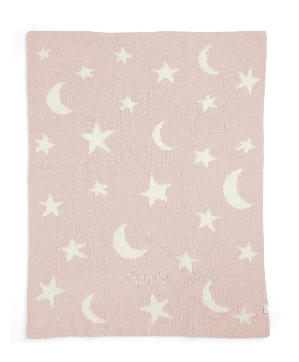 Chenille Blanket - Pink Moon/Star