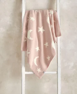 Chenille Blanket - Pink Moon/Star