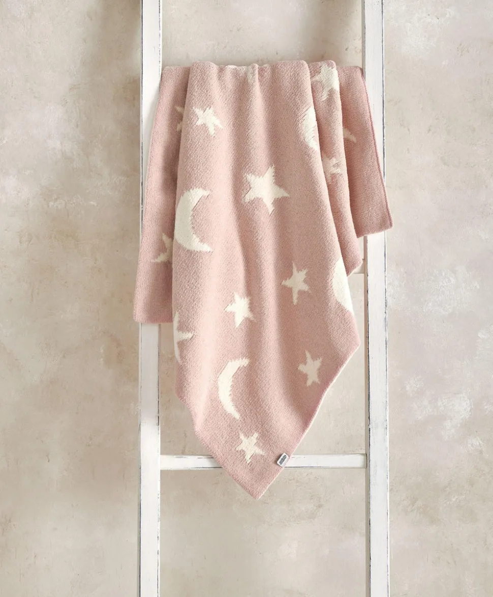 Chenille Blanket - Pink Moon/Star