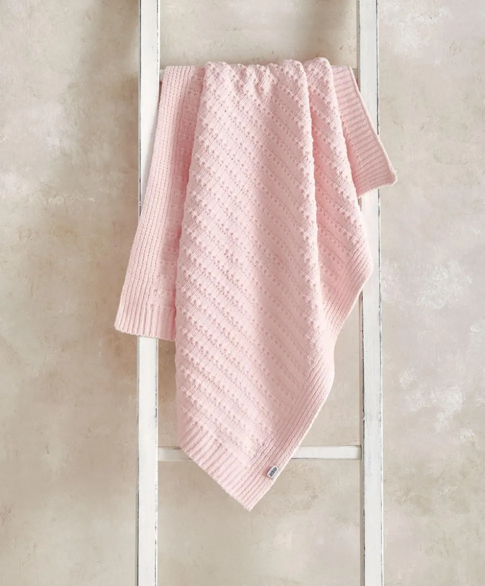 Chenille Blanket - Pink Stripe