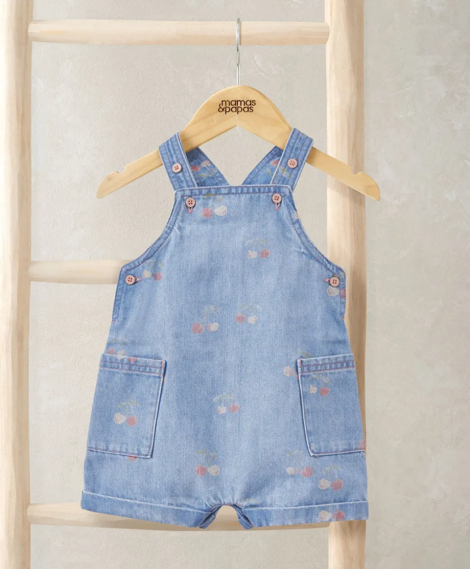 Cherry Denim Dungarees