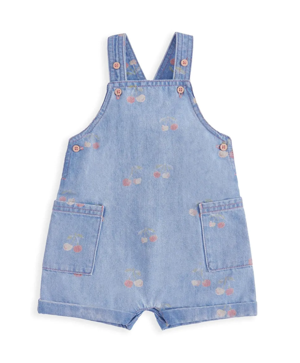 Cherry Denim Dungarees