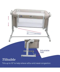 Chicco Next2Me Magic Evo Bedside Crib - Desert Taupe