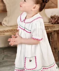 Collared Embroidered Dress
