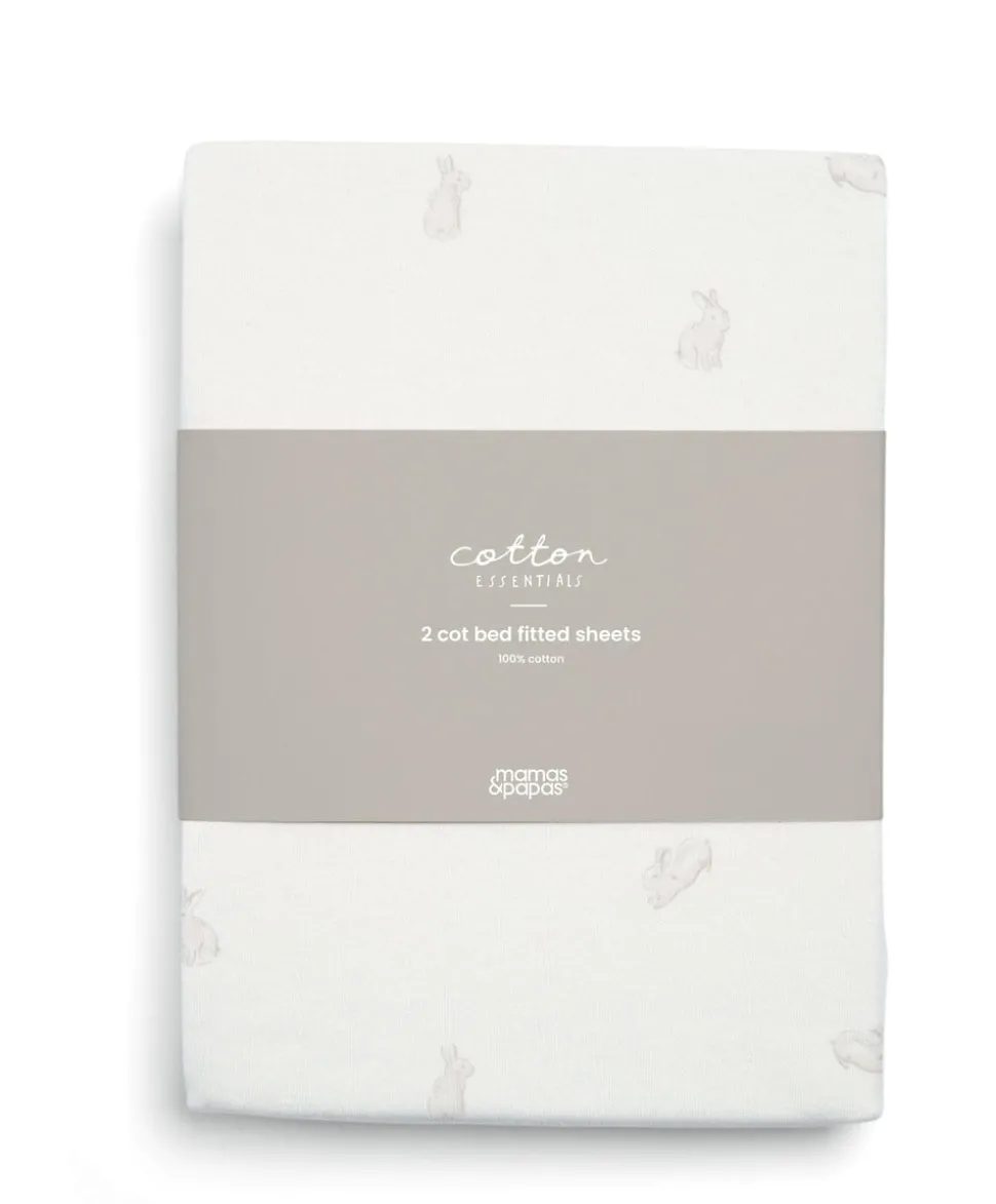 Cotbed Fitted Sheets (2 Pack) - Bunny