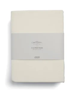 Cot Fitted Sheets (2 Pack) - Cream