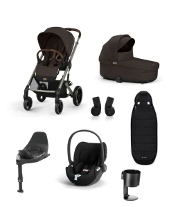 Cybex Balios S Lux Pushchair Bundle With Cybex Cloud T i-Size + Baby Car Seat & Base (7 Pieces) - Chocolate Brown