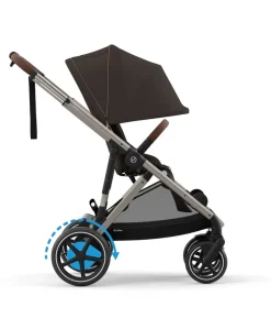 Cybex e-Gazelle S Electric Pushchair Bundle with Cybex Aton B2 i-Size Car Seat and Base (6 Pieces) – Chocolate Brown