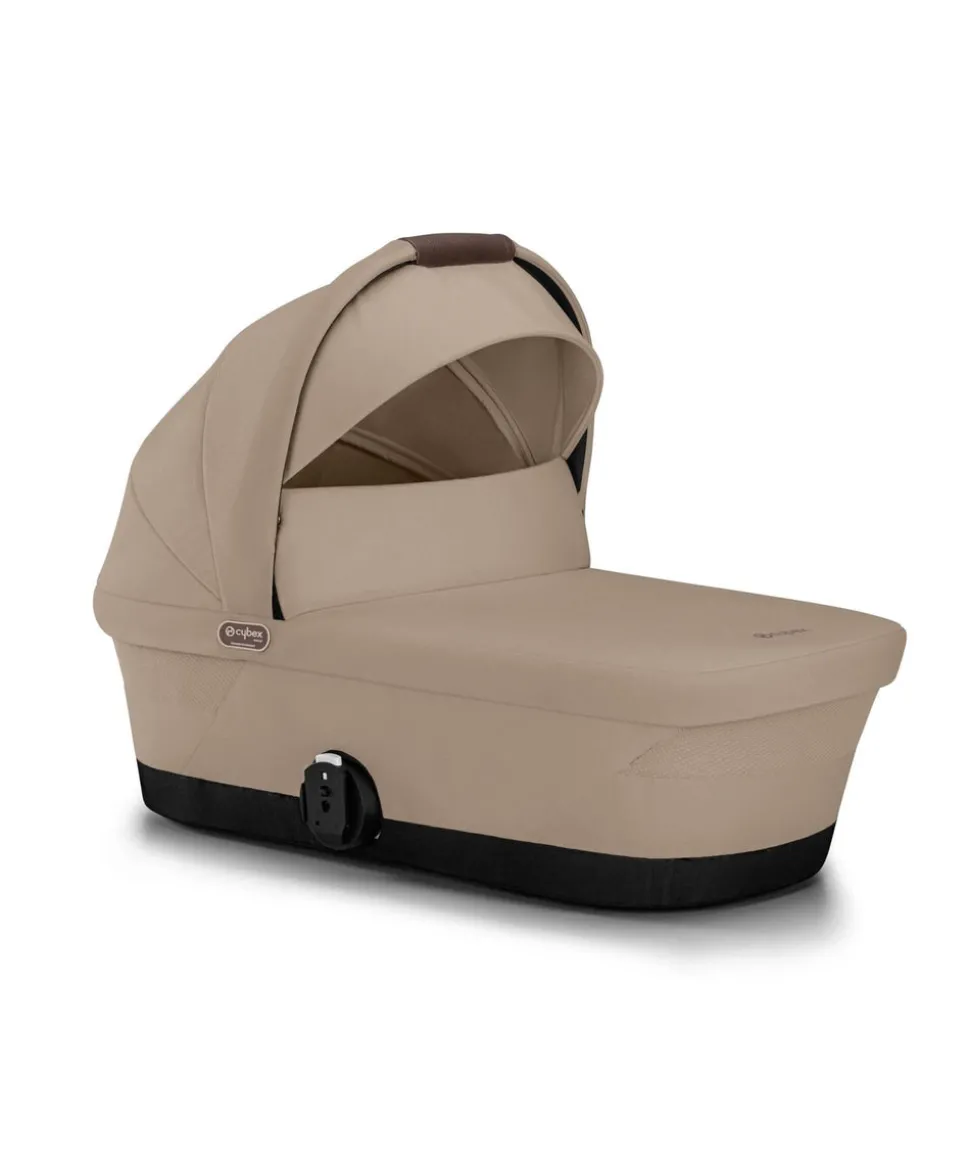 Cybex e-Gazelle S Electric Single to Double Pushchair Bundle with Cybex Cloud T+ i-Size Rotating Car Seat (7 Pieces) - Almond Beige/ Cozy Beige