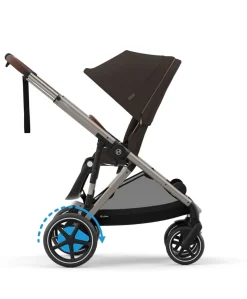 Cybex e-Gazelle S Electric Single to Double Pushchair Bundle with Cybex Cloud T i-Size Rotating Car Seat (7 Pieces) - Chocolate Brown