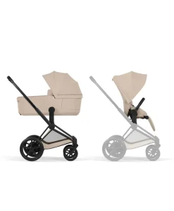 Cybex e-Priam Ultimate Pushchair Bundle with Cybex Cloud T i-Size Rotating Baby Car Seat & Base - Sepia Black