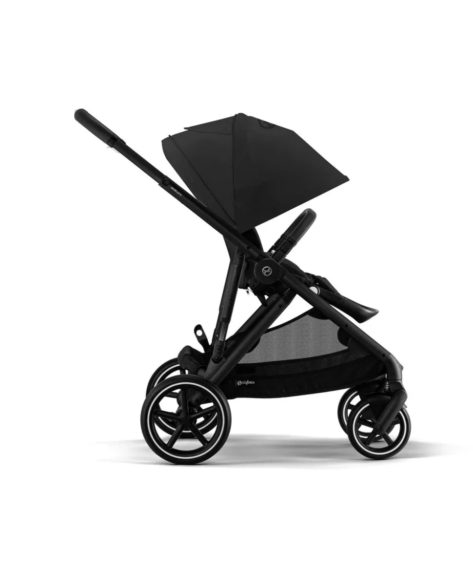 Cybex Gazelle S Pushchair Bundle with Cybex Aton B2 i-Size Car Seat and Base (7 Pieces) - Moon Black