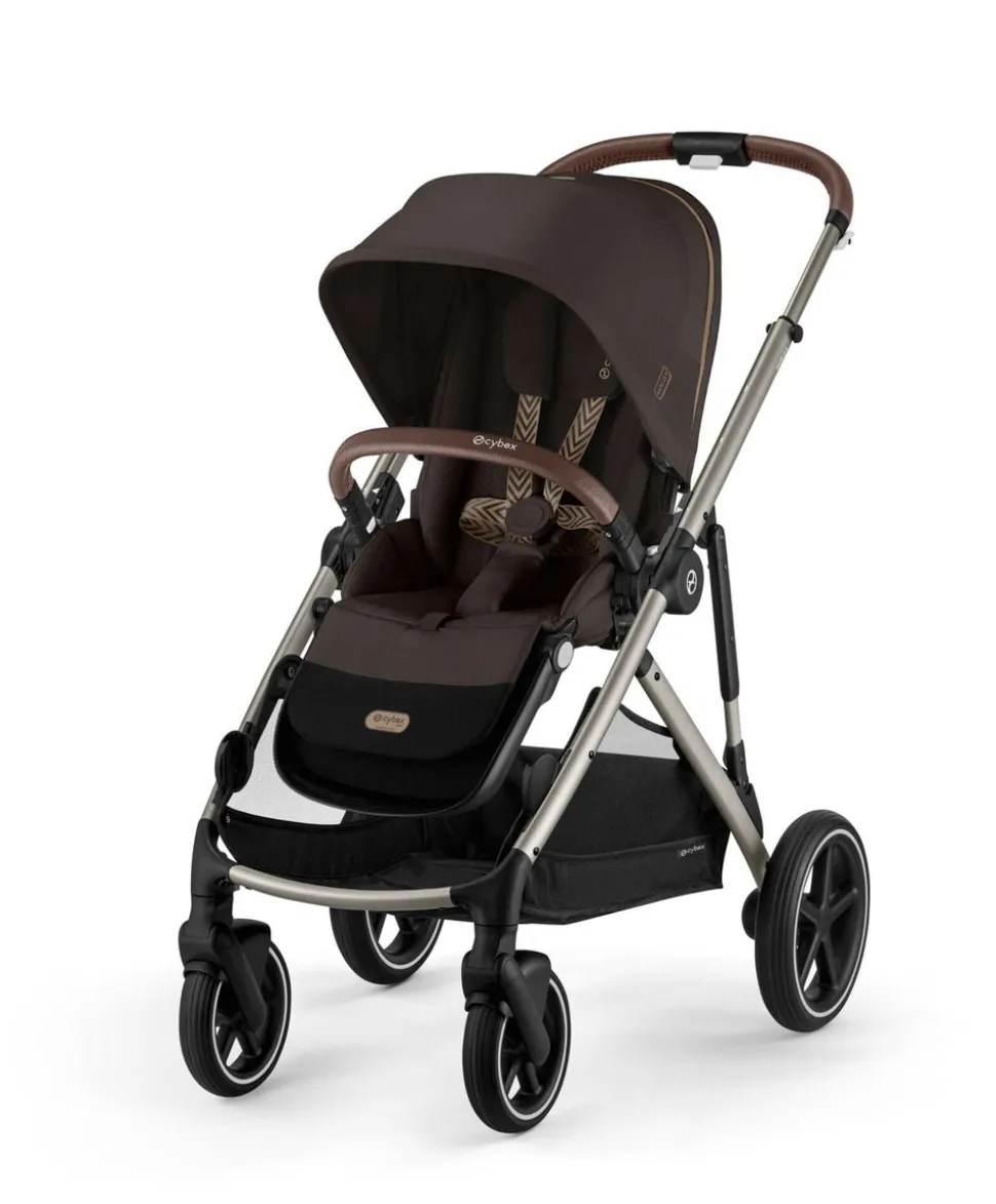 Cybex Gazelle S Pushchair Bundle with Cybex Aton B2 i-Size Car Seat & Base (6 Pieces) – Chocolate Brown