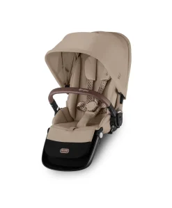 Cybex Gazelle S Twin Pushchair Bundle with Cybex Cloud T i-Size Rotating Baby Car Seat & Base (16 Pieces)- Almond Beige